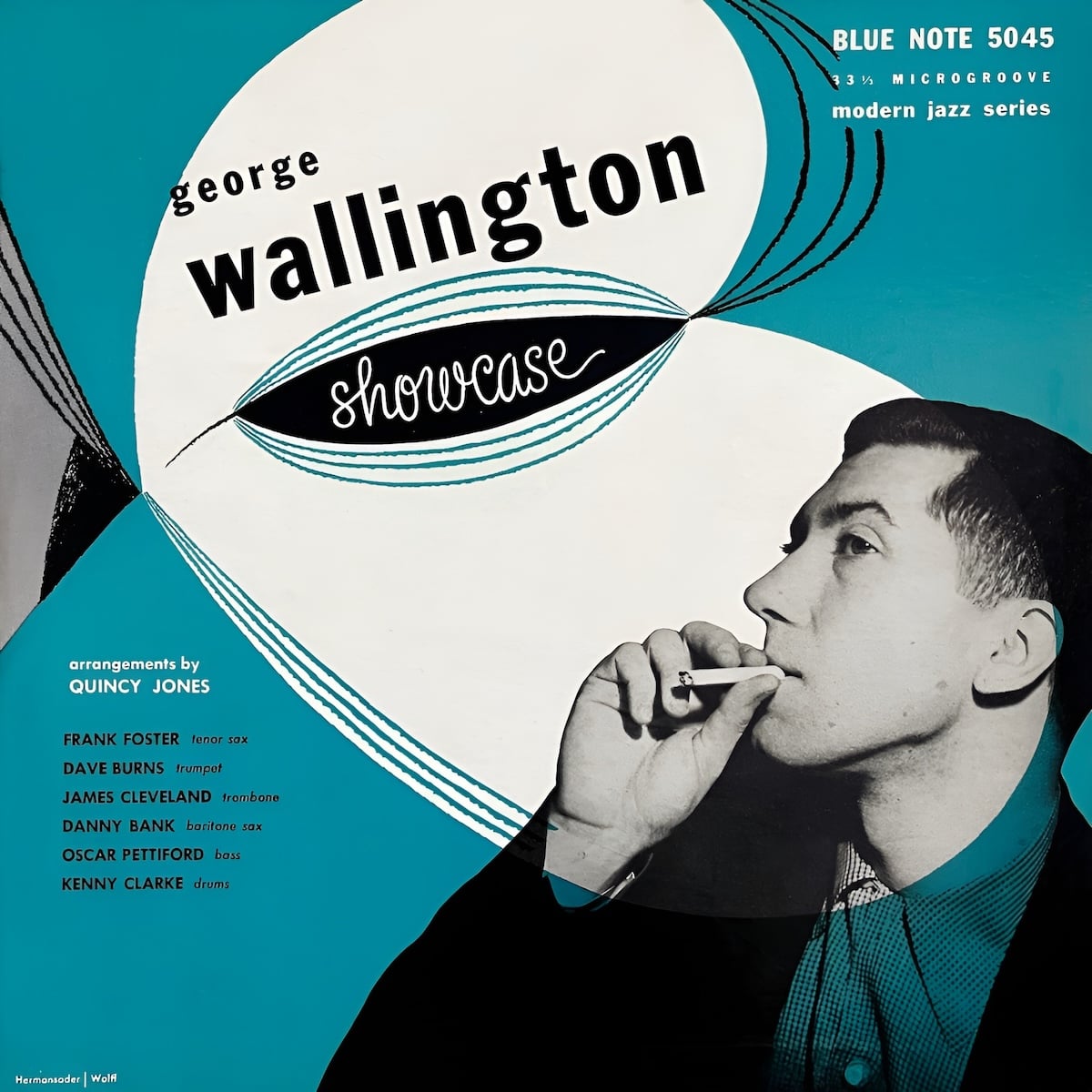 An album cover using a photo of the artist and bold graphic design