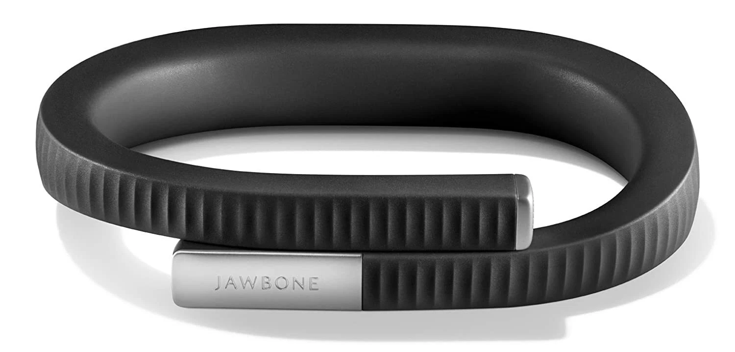 The Jawbone Up band, showing its sleek design and compact form factor